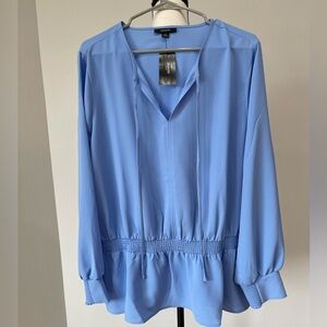 Alfani new with tags size 3X peplum periwinkle blue blouse plus size work wear